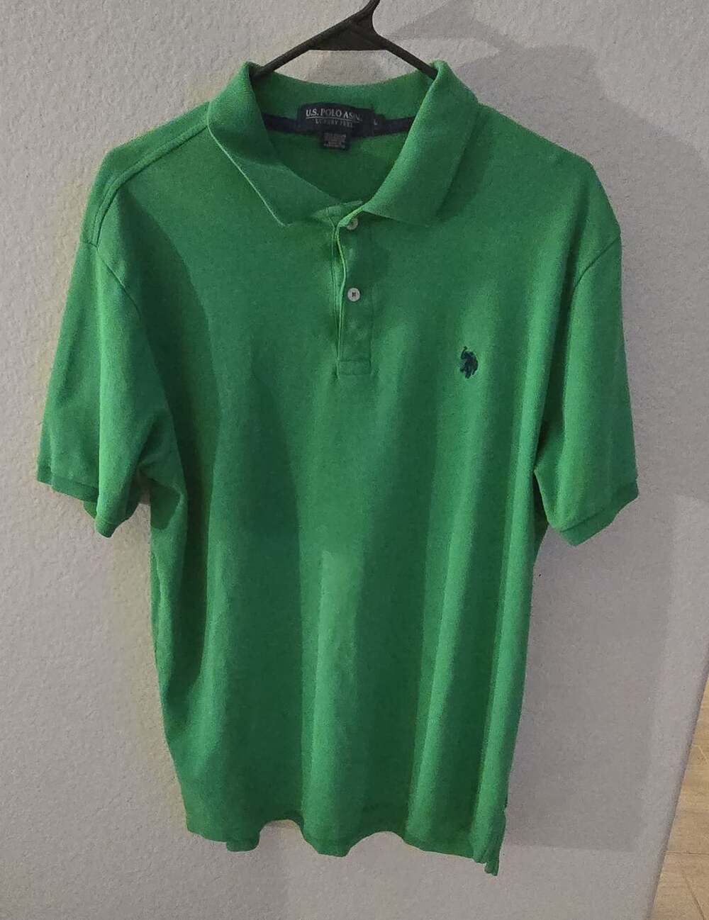 U.S. Polo Assn. Luxury Feel Men's Green Short Sleeve Polo Shirt Size L